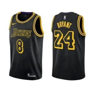 ***Youth Lakers #8 24 Kobe Bryant Black Mamba Jersey***